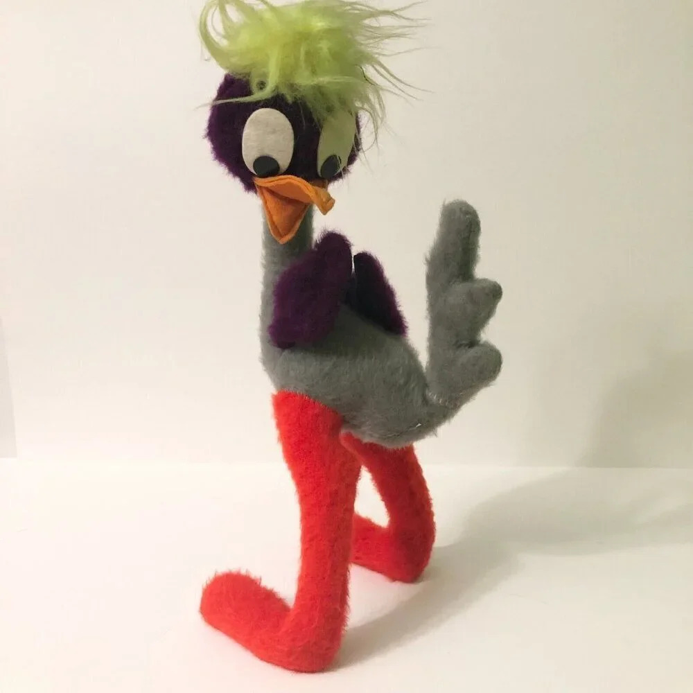Vintage 1968 Road Runner Plush Doll Mighty Star 15 Inch Tall